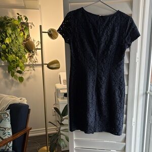 Banana Republic Navy Eyelet Lace Shift Dress